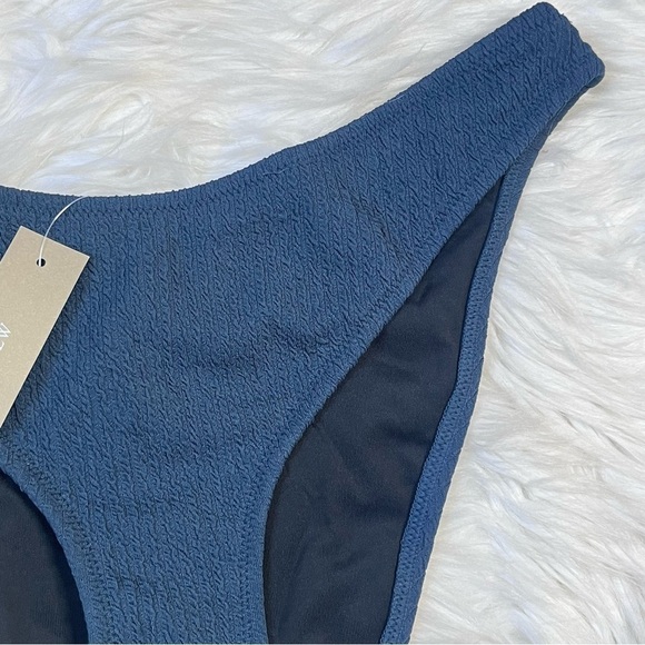 J Crew Blue Textured Bikini Swim Bottoms Medium NWT - Picture 2 of 9